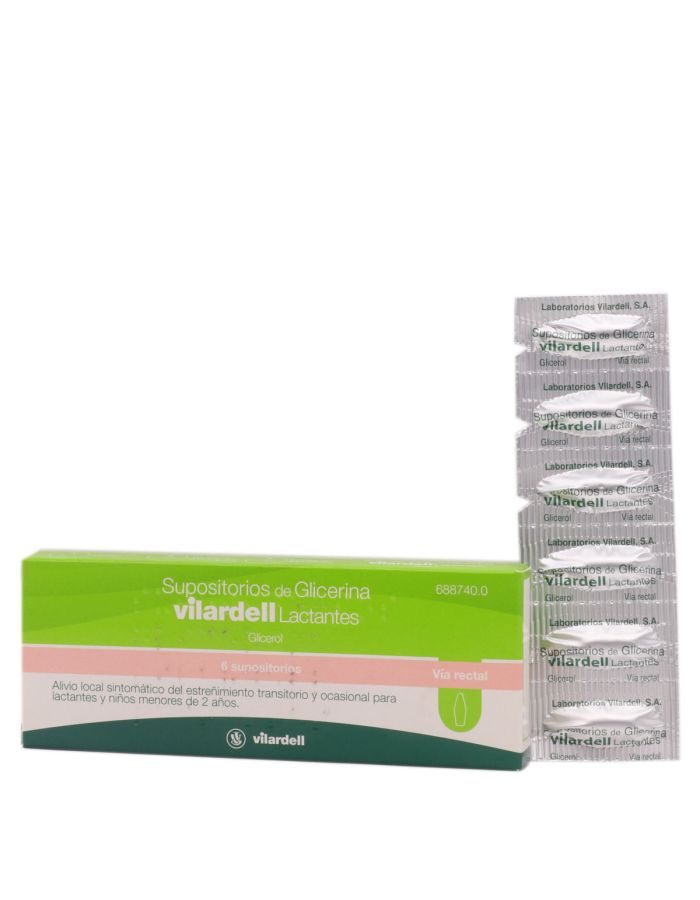 Supositorios de Glicerina Vilardell Lactantes 6 Supositorios en Blister-1
