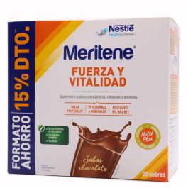 MERITENE FUERZA Y VITALIDAD SABOR CHOCOLATE 30 SOBRES