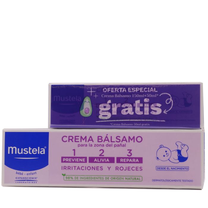 Mustela Crema Bálsamo 1 2 3 Para la Zona del Pañal Pack 150ml + 50ml Gratis