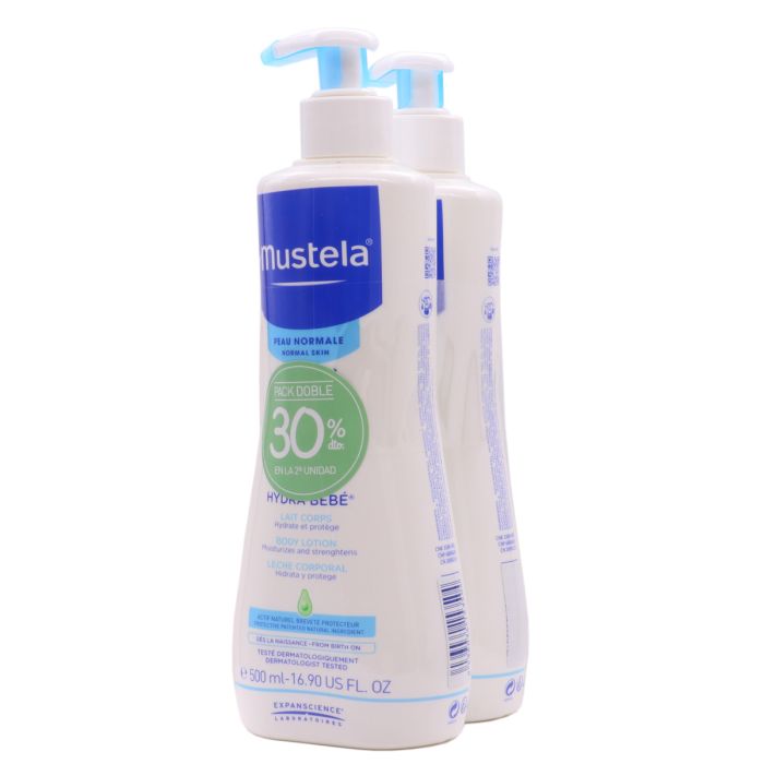 PACK MUSTELA HIDRA BEBE 300ML+GEL DE BAÑO 200ML+BALSAMO 50ML+BOLSA  ISOTERMICA ROSA