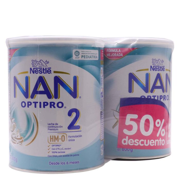 Nestle Nan 2 Optipro Leche Lactantes De Continuacion 800 Gr