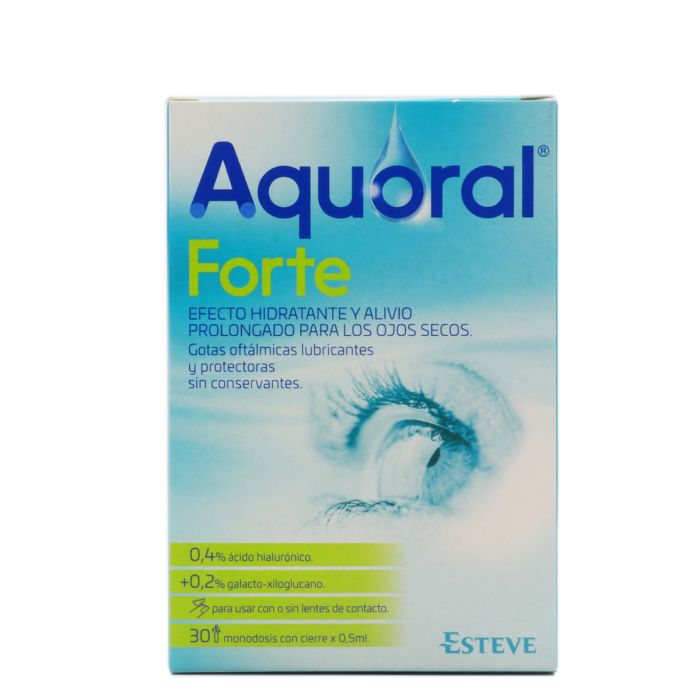 Aquoral Forte Gotas Oftálmicas Lubricantes 30 Monodosis con Cierre