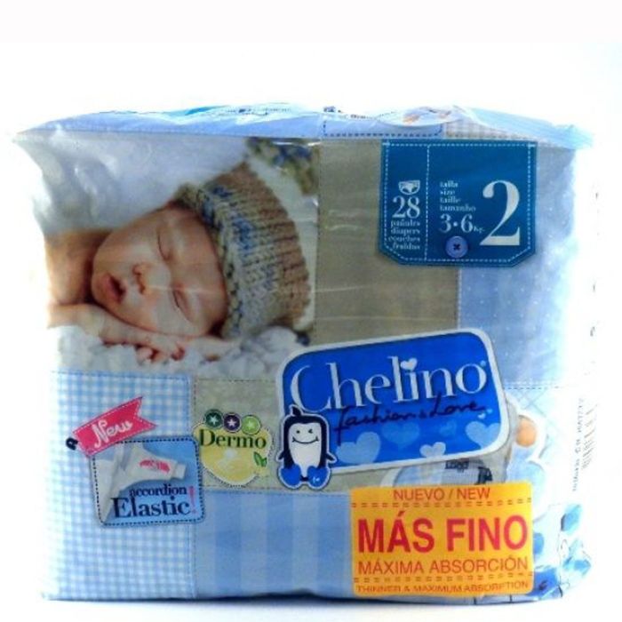 PAÑAL INFANTIL CHELINO FASHION & LOVE T- 2 (3 - 6 KG) 28 PAÑALES