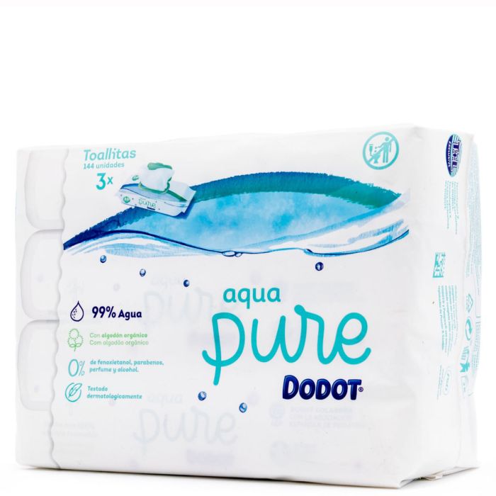 Dodot Aqua Pure Toallitas Húmedas Para Bebé 144 Toallitas