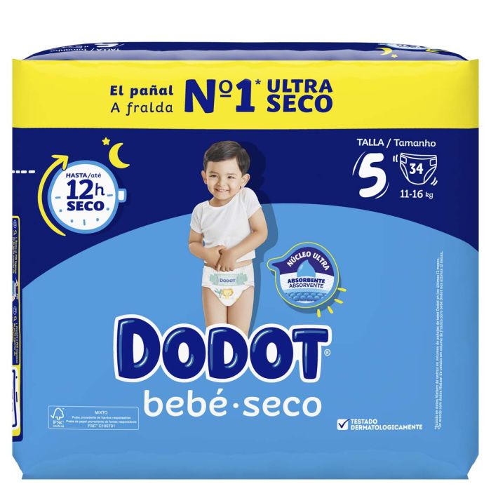 Dodot pañal 68 u. Bebé seco 4 a 8 kg. Talla 2. - Tarraco Import Export