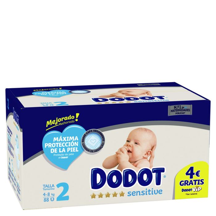 Dodot Sensitive Talla 2 4-8Kg 88 Pañales