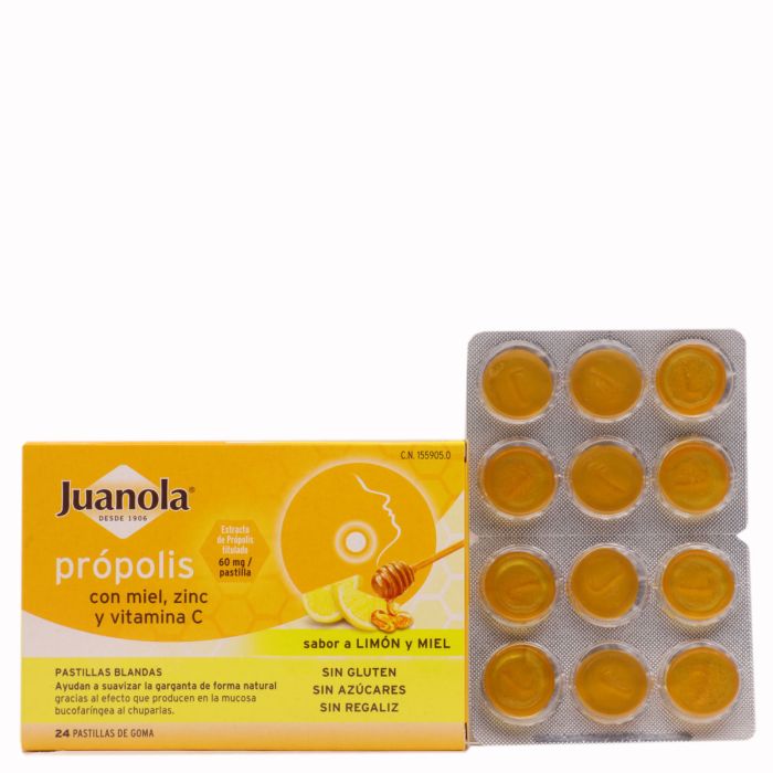 JUANOLA PROPOLIS HEDERA Y MIEL FRUTAS BOSQUE 24 PASTILLAS BLANDAS