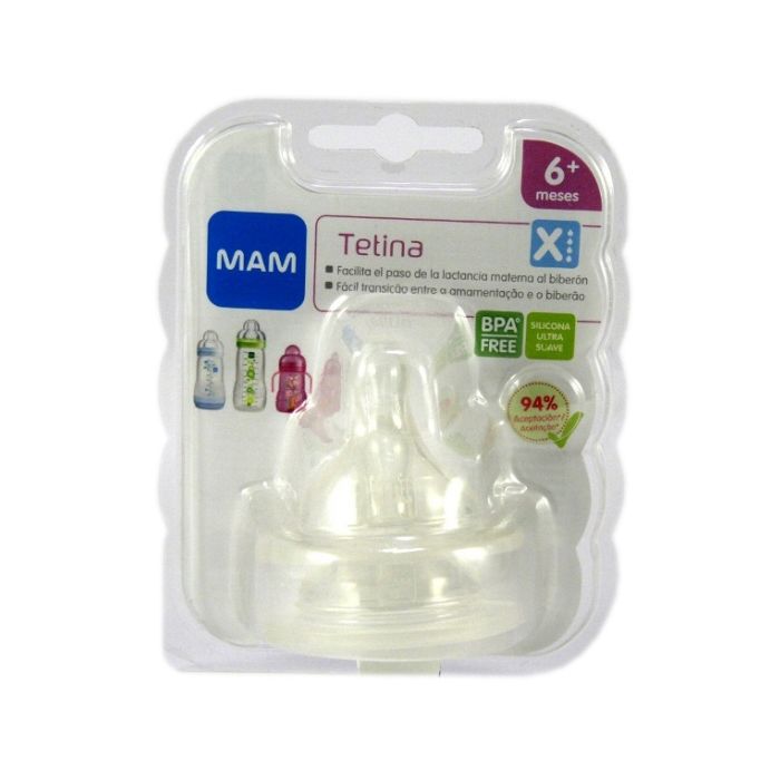 MAM Tetina Silicona 6m+ FlujoX 2 uds