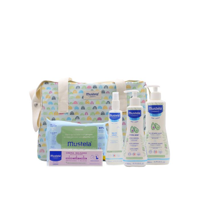 Mustela Bolsa Paseo Little Moments Rayas 5 Productos - Farmacia en Casa  Online