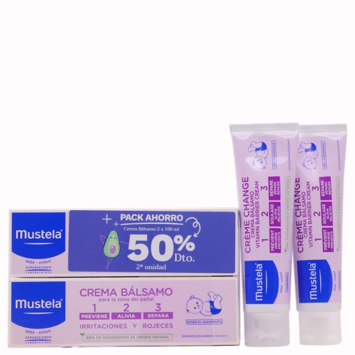 Mustela Crema Bálsamo 1 2 3 Para la Zona del Pañal Pack 150ml + 50ml Gratis