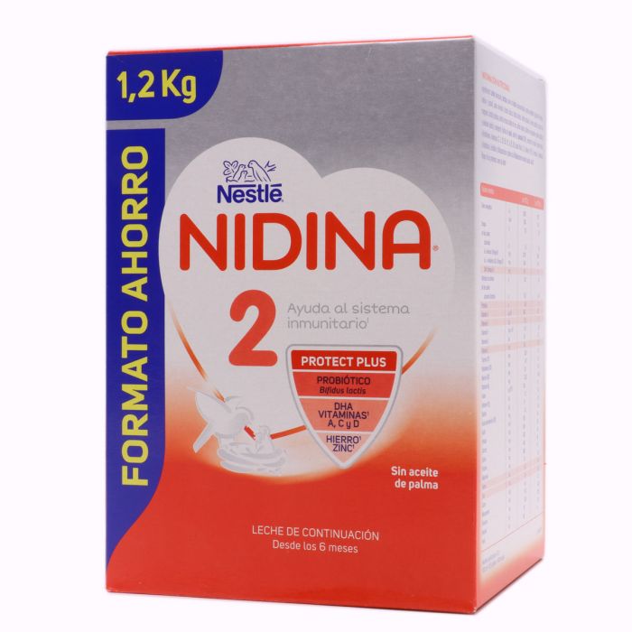 Nestlé Nidina 2 Protect Plus Leche de Continuación 1Kg Formato Ahorro