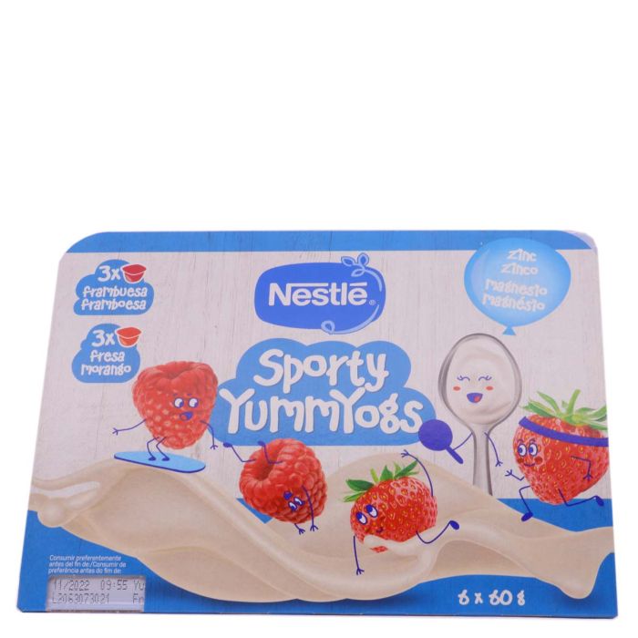 Nestlé Sporty Yummyogs 3 Fresa y 3 Frambuesa 6 x 60g FarmaSoler
