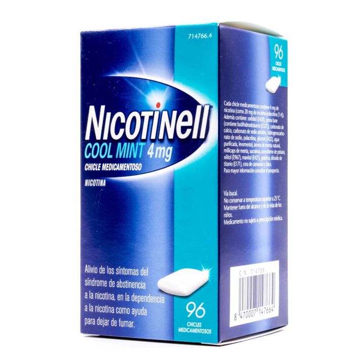 Nicotinell cool mint 4 mg 96 chicles: tratamiento para dejar de fumar.