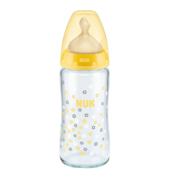 Nuk Biberón de Cristal Tetina Látex M 0-6m 240ml