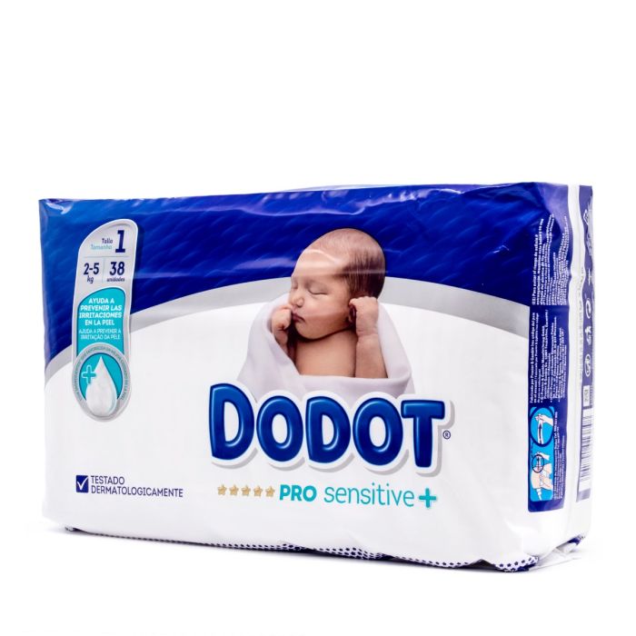 Dodot, pañales bebé, talla 0, para bebés de 1,5 a 2,5 kg.