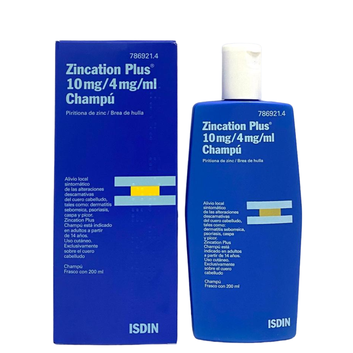 Zincation Plus Champú Medicinal 200ml psoriasis, dermatitis seborreica,  caspa y picor