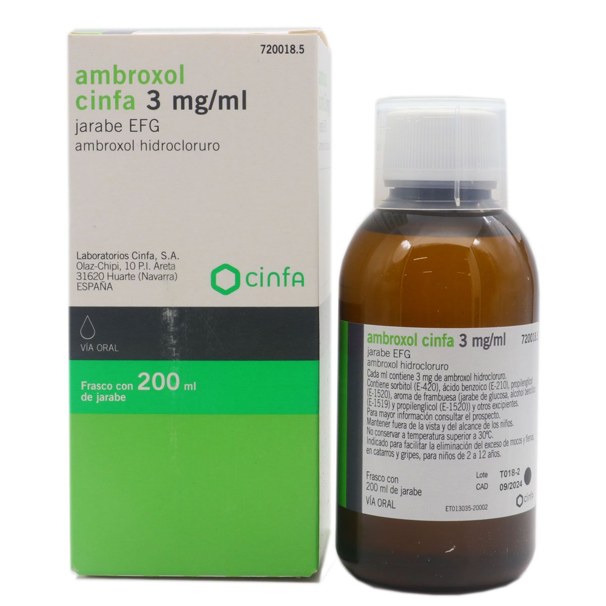 Ambroxol Cinfa Jarabe 3mg/ml 200ml Niños de 2 a 12 Años| FarmaSoler
