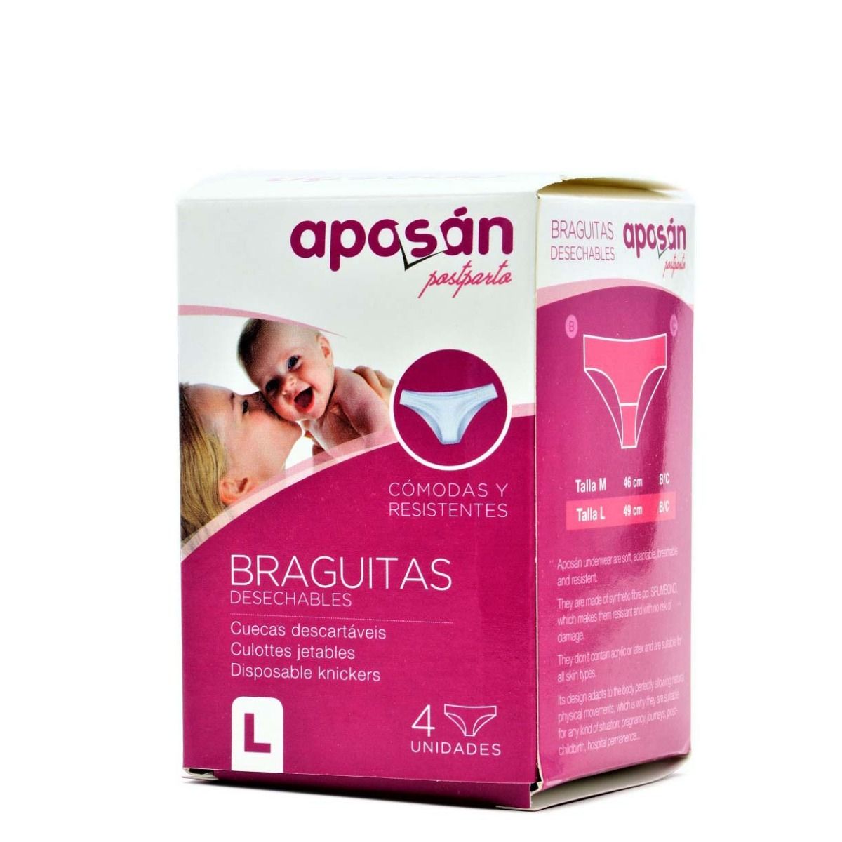 Aposan Maternity Braguitas Desechables Postparto Malla T-L 4 Uds - Farmacia  en Casa Online