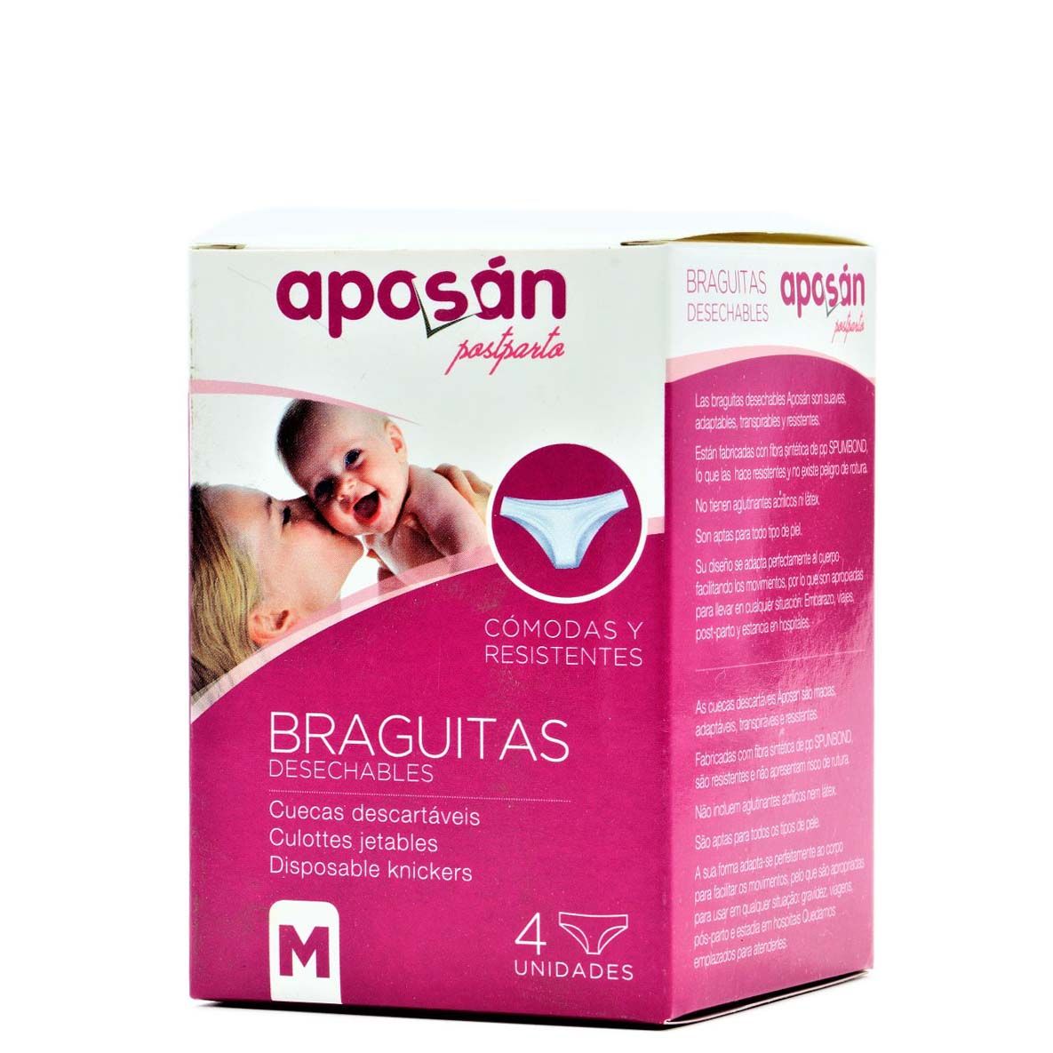 Aposan Postparto Braguitas Talla M 4 Braguitas Desechables