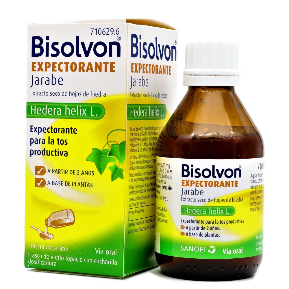 Bisolvon Expectorante 8,25 mg/ml Jarabe 100mlExtracto seco de hojas de  hiedra