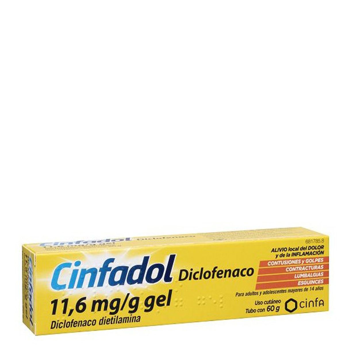 Cinfadol Diclofenaco Gel 60g alivio del dolor en golpes, contracturas, esguinces FarmaSoler