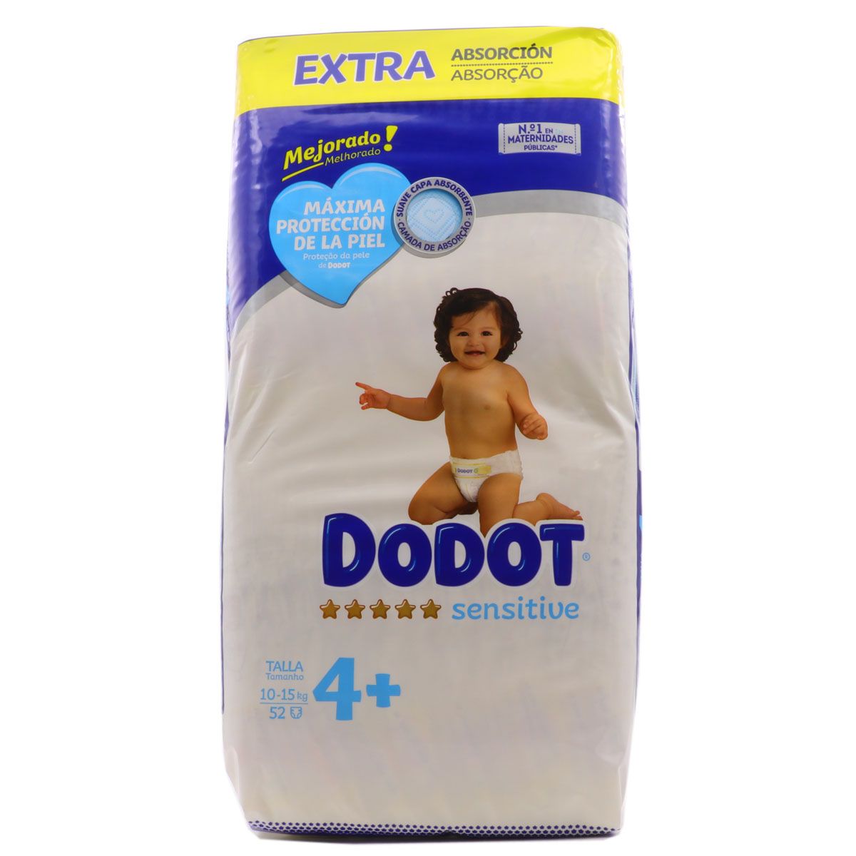 Dodot diapers 52 u. Sensitive 10-15 kg. Size +4. - Tarraco Import Export