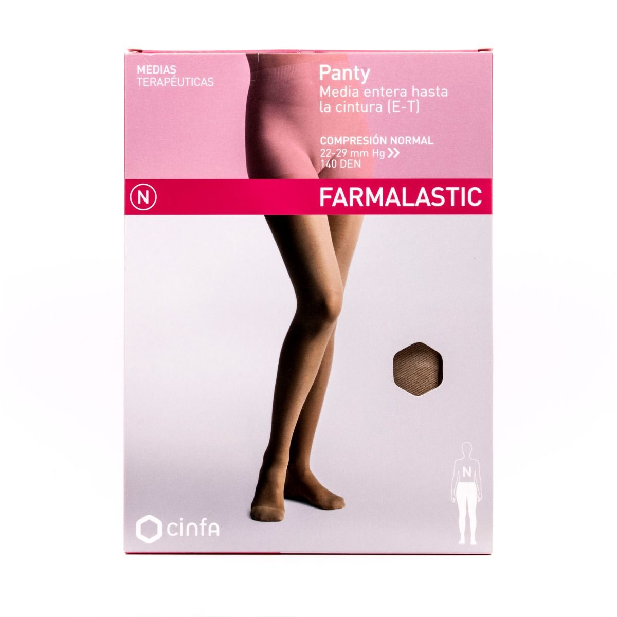 Farmalastic Panty Media Compresión Normal 140 DEN Beige Talla G