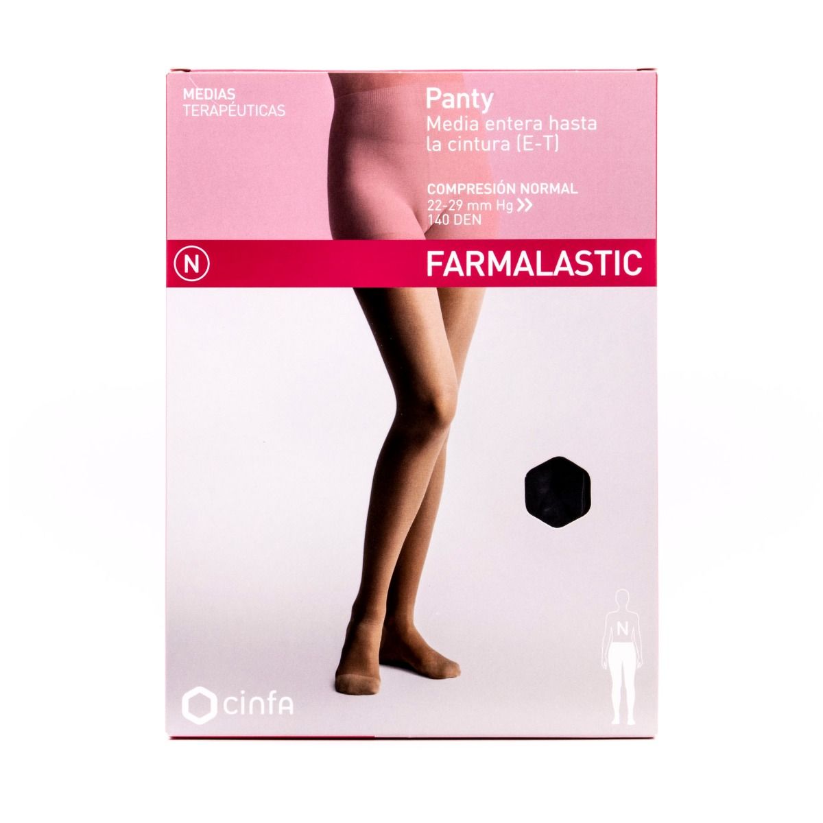 Farmalastic Panty Media Compresión Normal 140 DEN Negro Talla M