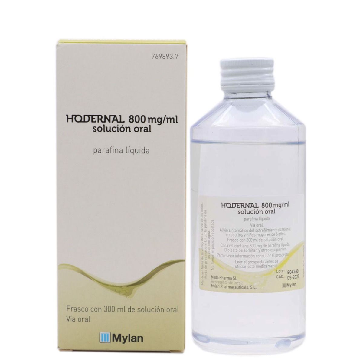 Hodernal Solucin Oral Parafina Lquida 800 mg/ml 300 ml| Farmasoler