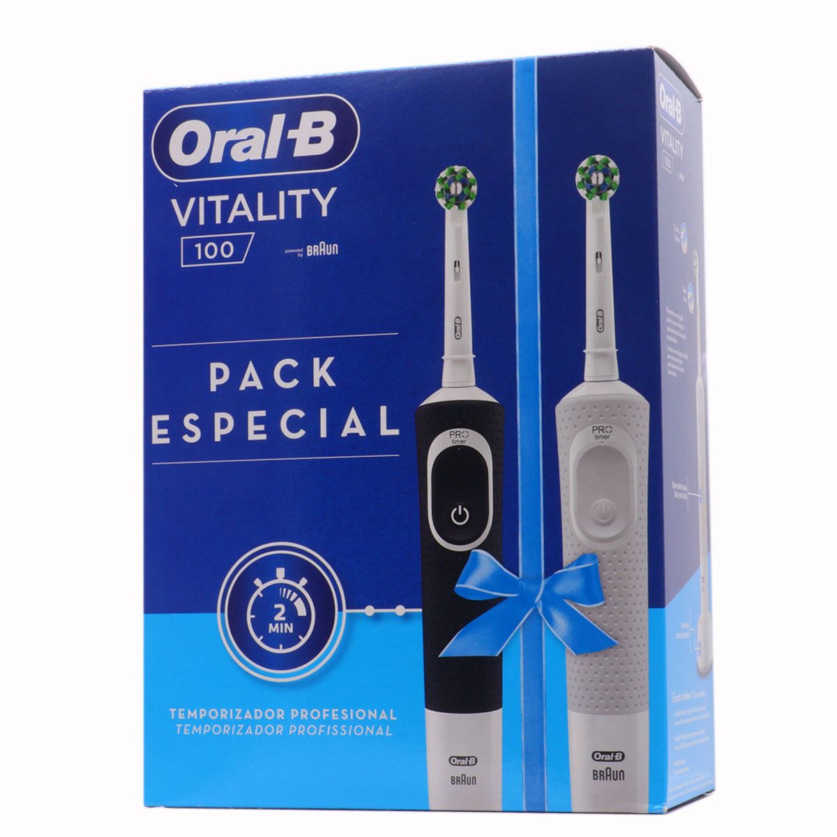 Oral-b Cepillo Vitality 100 Pack Especial 1 Blanco Y 1 Negro