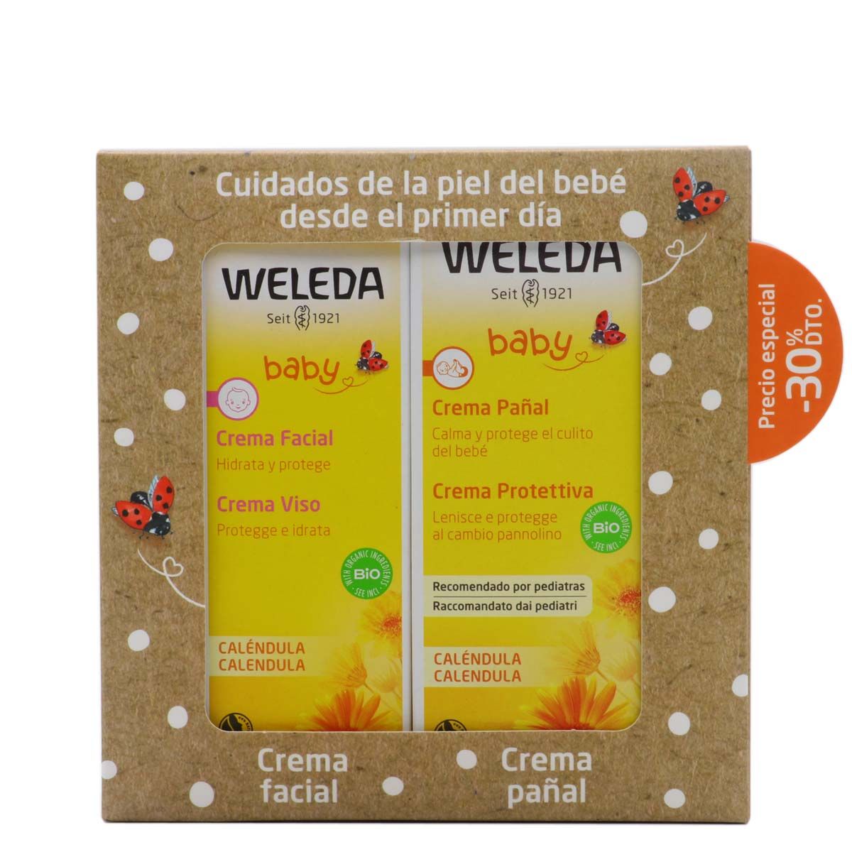 WELEDA Pack Verano Crema Facial 50 ml + Crema Pañal 75 ml