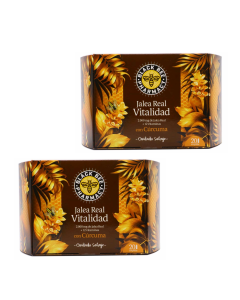 Black Bee Jalea Real Vitalidad con Cúrcuma 20+20 Ampollas Duplo