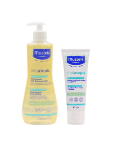 Mustela Stelatopia Aceite de Baño 500ml+Crema Facial Emoliente Pack