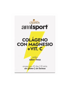 AMLSport Colágeno con Magnesio+Vit C  20 Sticks Sabor Fresa                                         