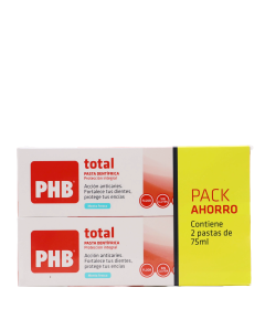 PHB Total Pasta Dentífrica Menta Fresca 2X75ml Pack Ahorro