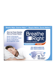 Breathe Right Tiras Nasales Transparentes Pequeña Mediana 10 Tiras              