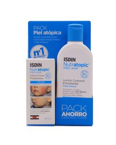 Nutratopic ProAmp Crema Facial Protectora + Nutratopic ProAmp Locion Corporal Emoliente Pack Piel Atopica Isdin 
