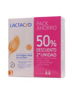 Lactacyd Gel de Higine Íntima Para Uso Diario 200ml x 2 Pack 50%Dto 2ªUd