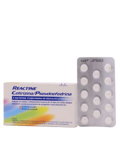 Reactine Cetirizina / Pseudoefedrina 14 Comprimidos de Liberación Prolongada