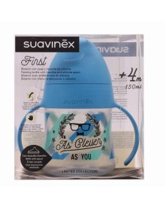Suavinex Biberón con Asas Boquilla de Silicona +4M 150ml 