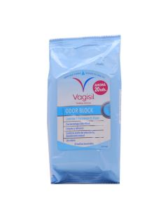 Vagisil Toallitas Íntimas Odor Block 20 Toallitas Desechables