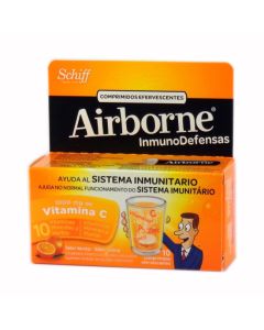 Airborne Inmunodefensas Sabor Naranja Schiff 10 comprimidos efervescentes