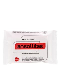Ansollitas Toallitas de Higiene Anal Sin Dolor 10 Toallitas Lacer