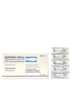 Apiretal Niños 250 mg 5 Supositorios Paracetamol