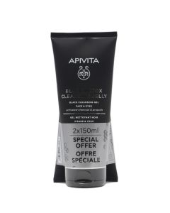 Apivita Black Detox Gel Limpiador Negro Rostro y Ojos 150ml x 2 Duplo