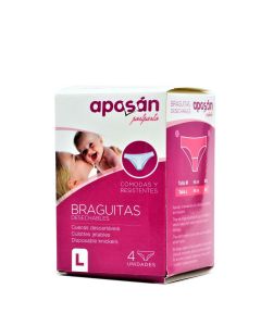 Aposan Postparto Braguitas Talla L 4 Braguitas Desechables