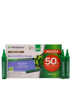 Arkofluido Alcachofa Hinojo Bio 40 Ampollas 40 Días Pack Arkopharma Detoxificar y Regular el Peso