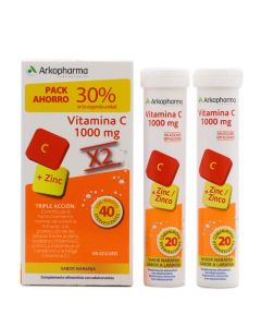 
Arkopharma Vitamina C 1000mg 40 Comprimidos Efervescentes Sabor Naranja Pack Duplo
