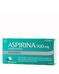 Aspirina 500mg 20 Comprimidos