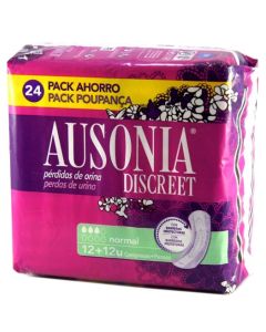 Ausonia Discreet Normal 12+12 Compresas Para Pérdidas de Orina Pack Ahorro